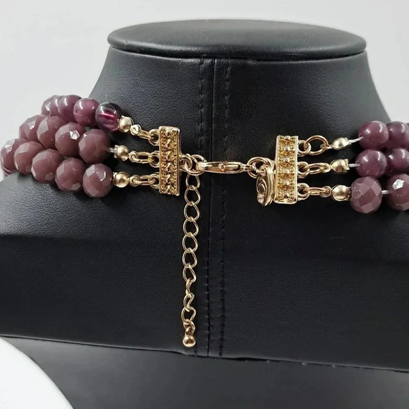 Charming Charlie | 2Piece Set | Multi Strand Necklace & Earrings | Purple - Picture 5 of 6